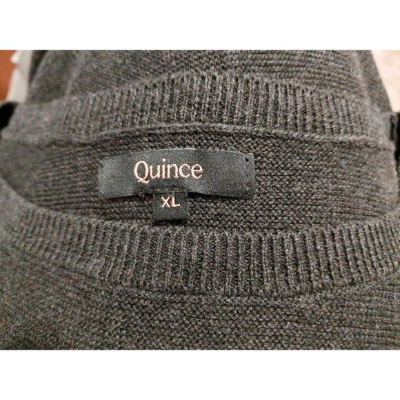 Quince Womens Knit Short Sleeve Organic Cotton Cashmere Blend Top Charcoal Grey - Picture 8 of 9